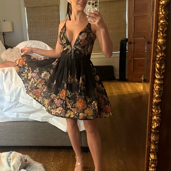 Zimmerman Pavillion Floral Linen and Silk Dress 0 - Picture 1 of 5